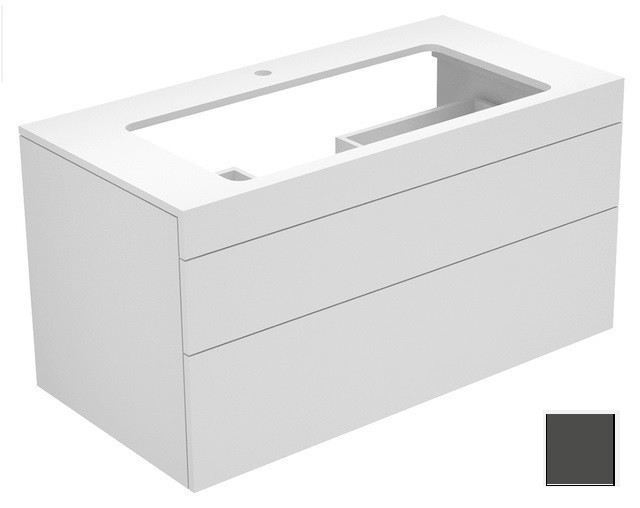 Keuco тумба подвесная под раковину с двумя выдвижными фронтами, с отверстием под смеситель, edition 400, антрацит арт. 31582 390100