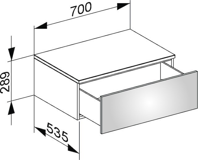 Keuco тумба боковая подвесная с одним выдвижным фронтальным ящиком, edition 400, трюфель арт. 31741 140000