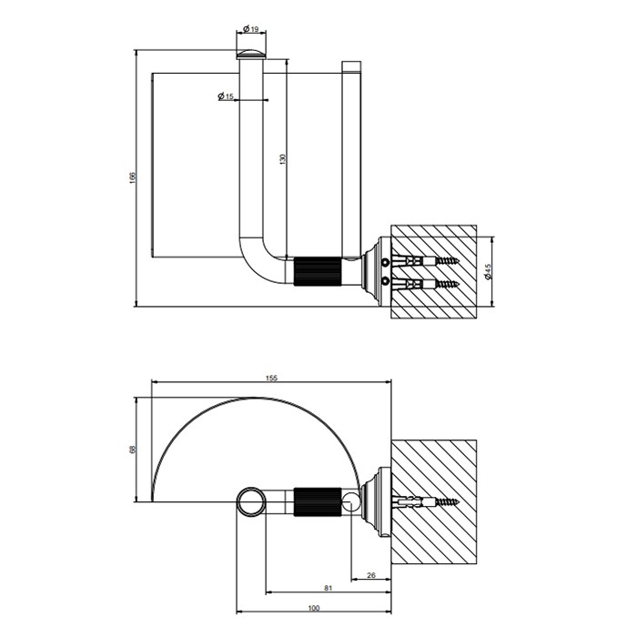 Gessi Держатель туалетной бумаги., с крышкой, подвесной, Venti20, 65449#246 цвет: gold pvd