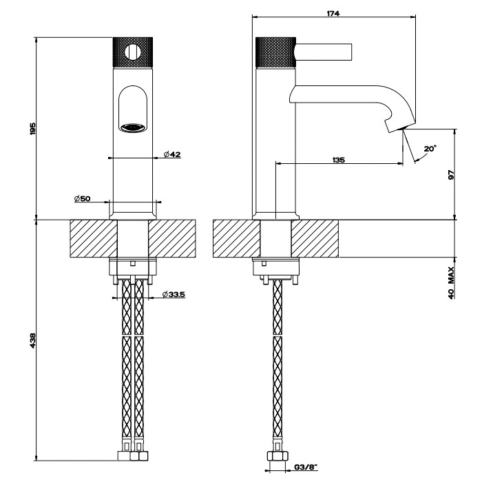 Gessi Смеситель для раковины, 1 отв., Inciso, 58002#031 цвет: хром