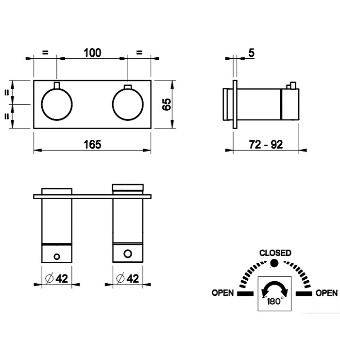 Gessi Встраиваемый термостат для душа, с 2мя независимыми выходами, Ingranaggio, 63334#031 цвет: хром