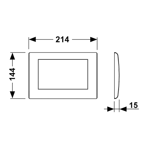 TECE панель смыва с одной клавишей, хром глянцевый, planus - 9240311