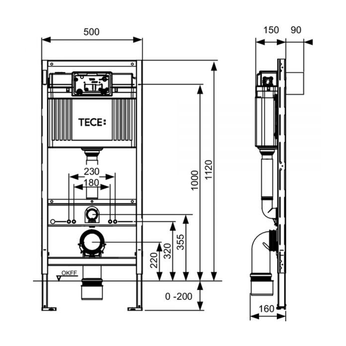 TECE модуль для уст. унитаза duravit sensowash c и geberit aquaclean 8000/8000 plus, - 9300079