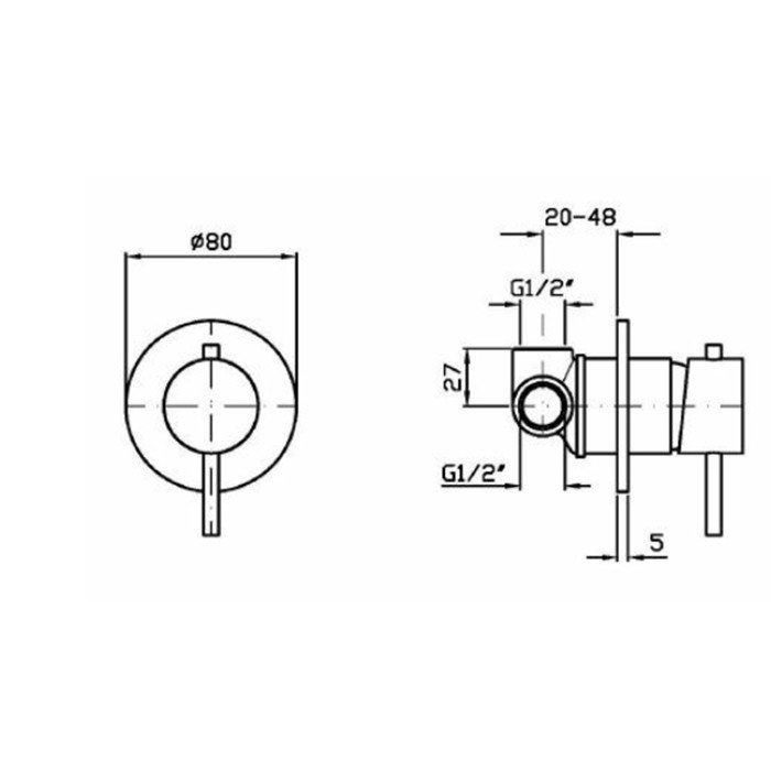 Zucchetti смеситель для душа, встраиваемый, внешняя часть, без арт.r99499, helm, матовая нержавеющая сталь арт. zhe122.x