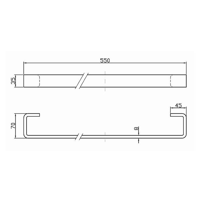 Zucchetti полотенцедержатель, 55см., подвесной, soft, хром арт. zac722