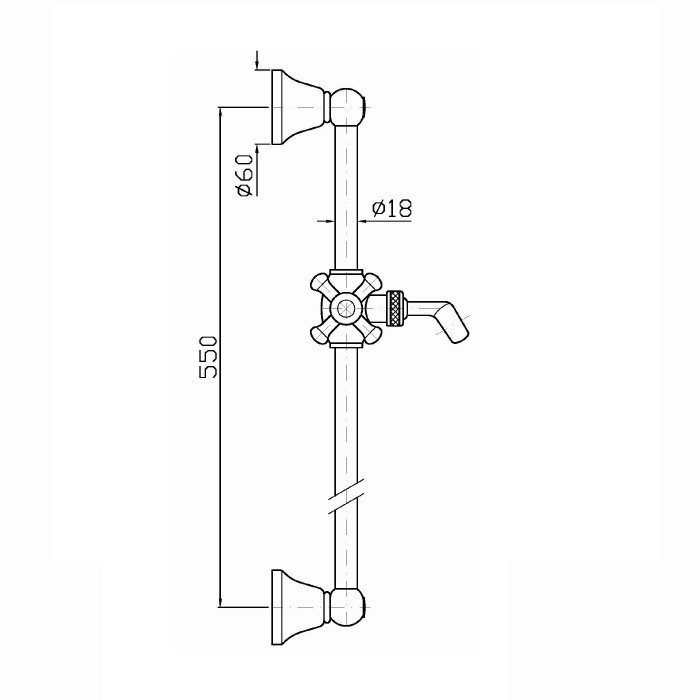 Zucchetti стойка для душа, с регулируемым кронштейном, delfiflu, хром арт. z93096