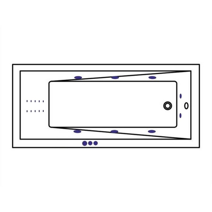 Встраиваемая ванна 180x80 smart nano, Whitecross Wave, хром арт. 0101.180080.100.SMARTNANO.CR