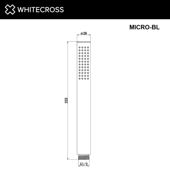 Душевая лейка, Whitecross Y black, черный мат арт. MICRO-BL