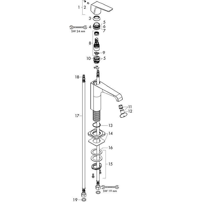 AXOR смеситель для раковины, Citterio E, шлифованное красное золото арт. 36112310