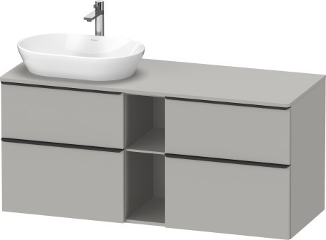 Duravit тумба подвесная под раковину слева 1400 мм х 550 мм, d-neo, de4970l0707 цвет: бетонно-серый матовый
