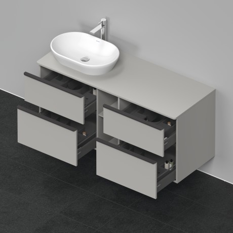 Duravit тумба подвесная под раковину слева 1400 мм х 550 мм, d-neo, de4970l0707 цвет: бетонно-серый матовый