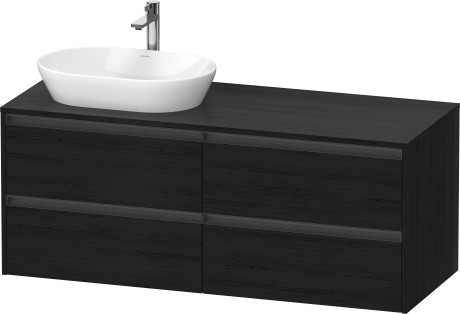 Duravit тумба подвесная под раковину слева 550 мм х 1400 мм х 568 мм, ketho.2, k24898l16160000 цвет: чёрный дуб