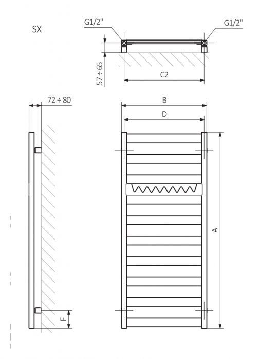 Terma эллектрический полотенцесушитель vivo one 1630-600