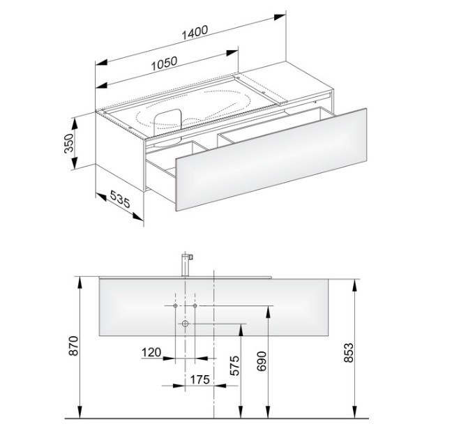 Keuco тумба под умывальник, edition 11, белый арт. 31163 300100