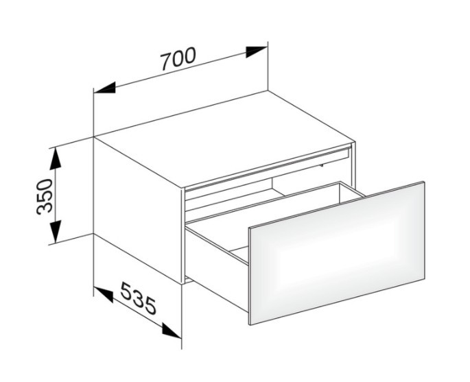 Keuco тумба боковая подвесная с одним выдвижным фронтом, edition 11, черный арт. 31322 330000