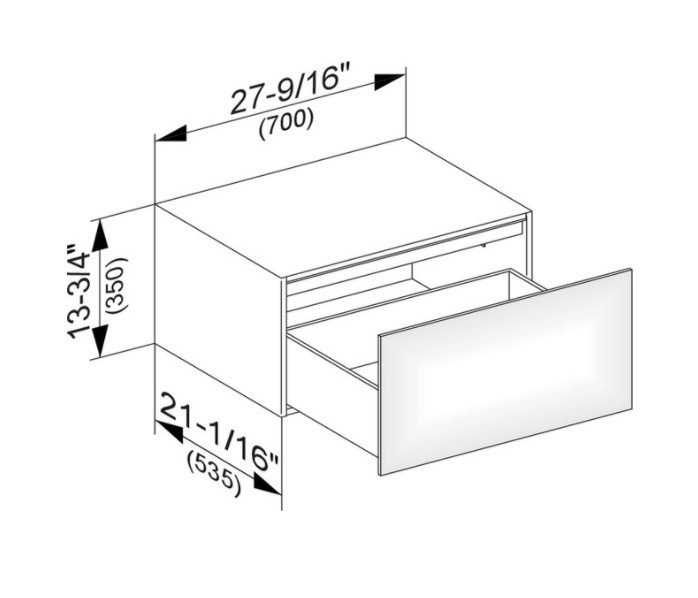 Keuco тумба боковая подвесная с одним выдвижным фронтом, edition 11, черный арт. 31322 330000