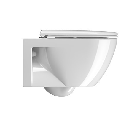 GSI Подвесной унитаз 35х54,5 см, безободковый, без сиденья, тихий смыв, Pura - 880711