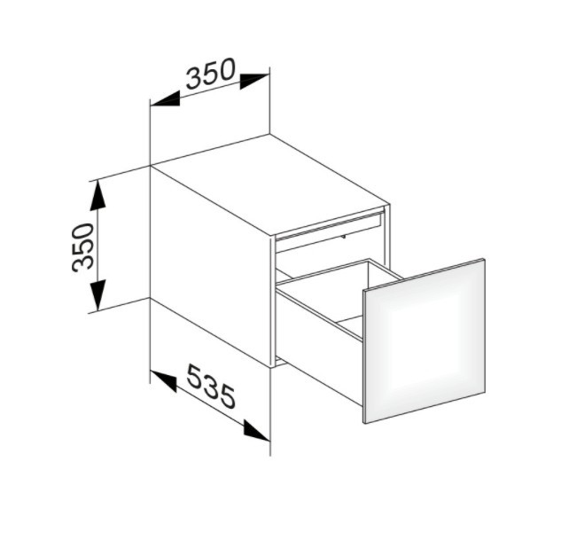 Keuco тумба боковая подвесная с одним выдвижным фронтом, edition 11, табачный дуб арт. 31320 850000