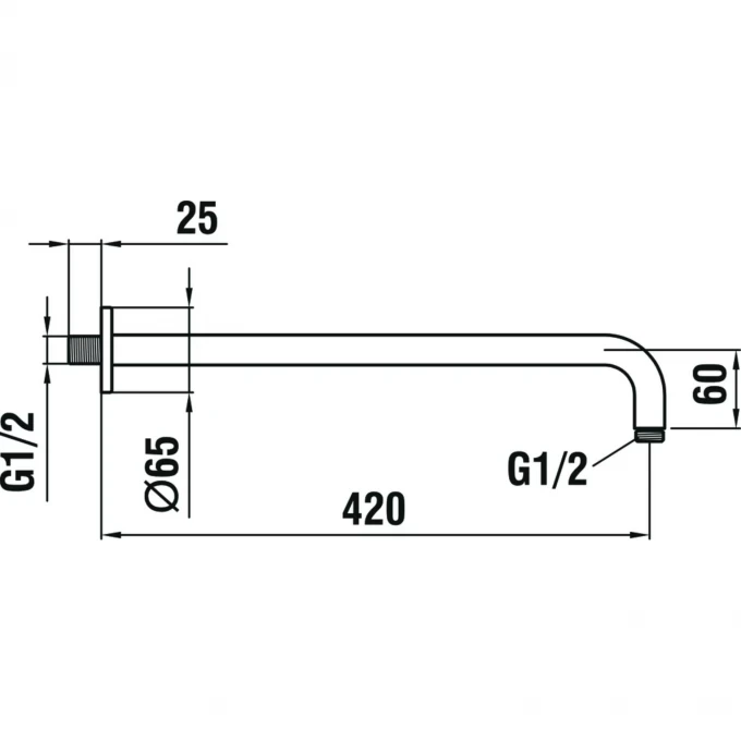 LAUFEN держатель верхнего душа 420 мм, - 3.6698.0.004.004.1