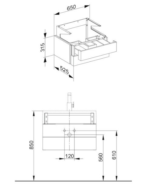 Keuco тумба под раковину, edition 300, белый альпийский арт. 30364 212100