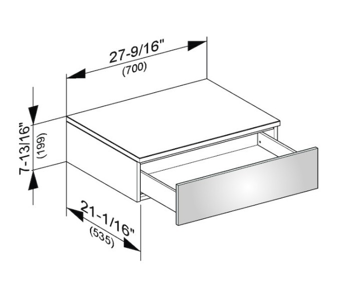 Keuco тумба боковая подвесная с одним выдвижным фронтом, edition 400, белый арт. 31740 380000