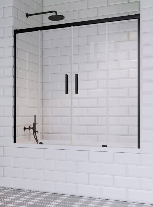 Radaway шторка на ванну pn dwd 2180, стекло прозрачное, Idea Black - 10004180-54-01