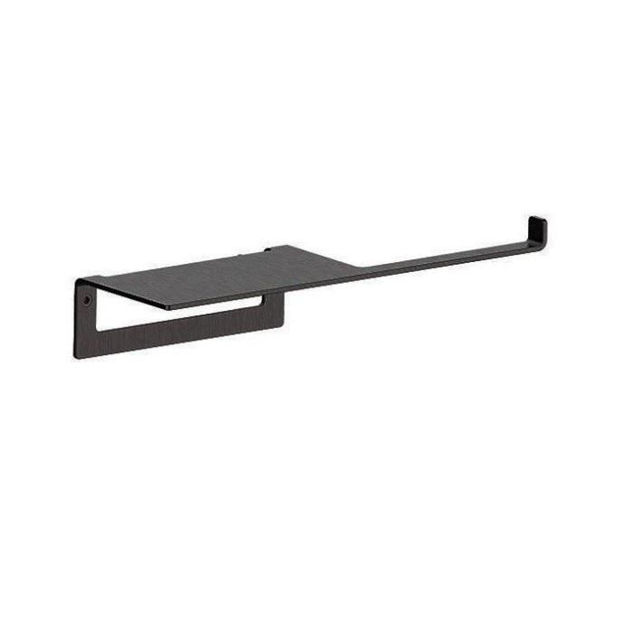 Бумагодержатель с полочкой, Almar Accessories, E317000.AB цвет: черный металл брашированный PVD