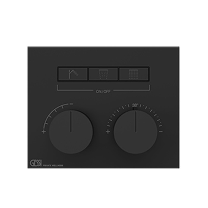 Gessi Термостат для душа, с включением до 3 источников одновременно, Hi Fi, 63006#706 цвет: black metal pvd