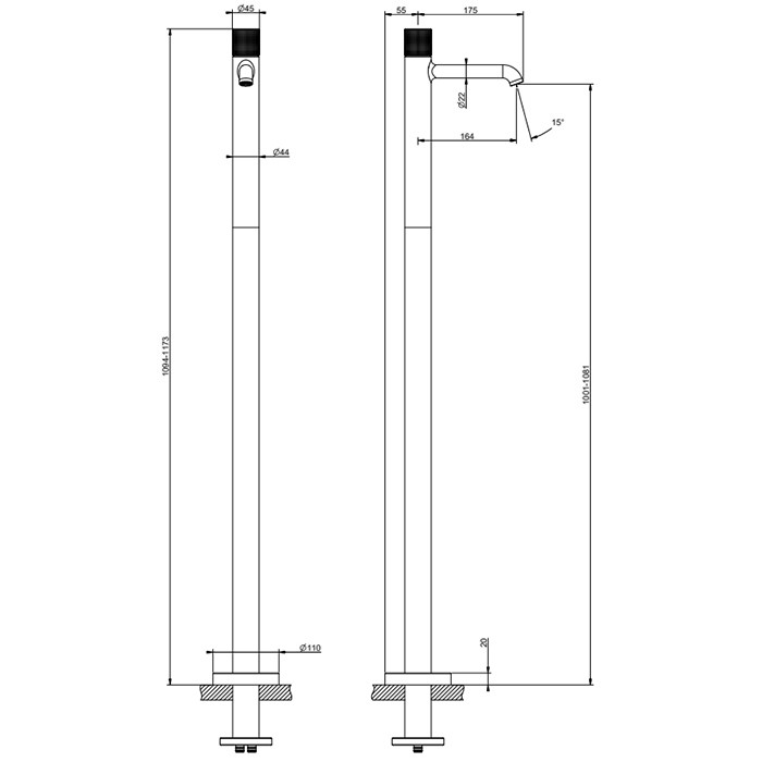 Gessi Смеситель для раковины, напольный, Habito Cesello, 70495#031 цвет: хром