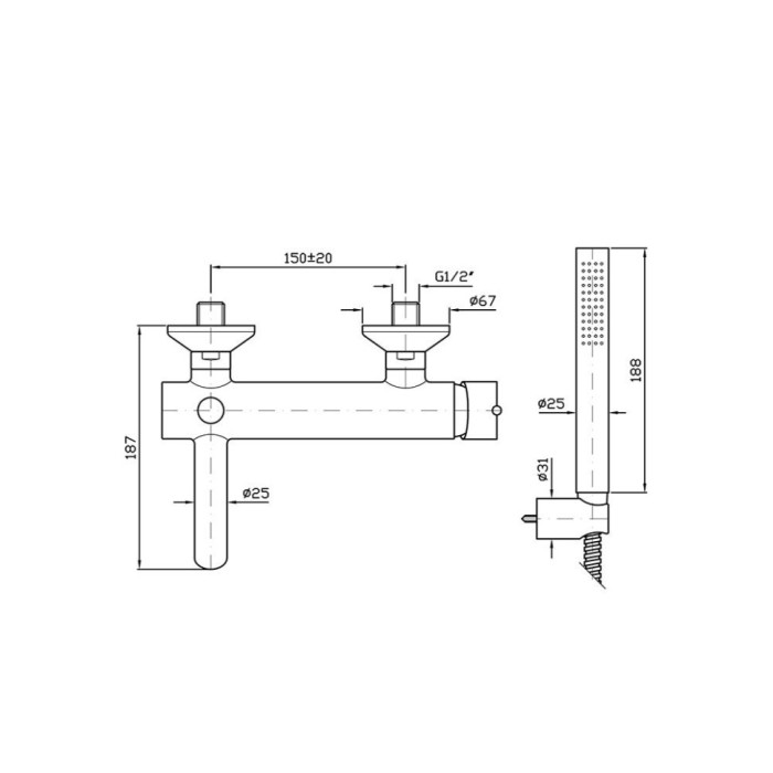 Zucchetti смеситель для ванны/душа, настенный, zxs, хром арт. zxs139
