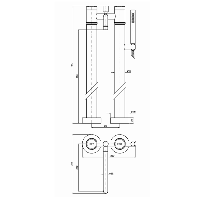 Zucchetti свободностоящий смеситель для ванны с душем 175 мм, savoir, хром арт. zsa275.cc r99657