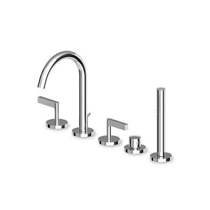 Zucchetti смеситель для ванны, на 5 отв. выдвижной душ, 1500 мм гибкий шланг, simply beautiful, хром арт. zsb5474