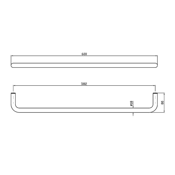 Zucchetti полотенцедержатель, 60см., подвесной, closer, черный матовый арт. zad522.n6