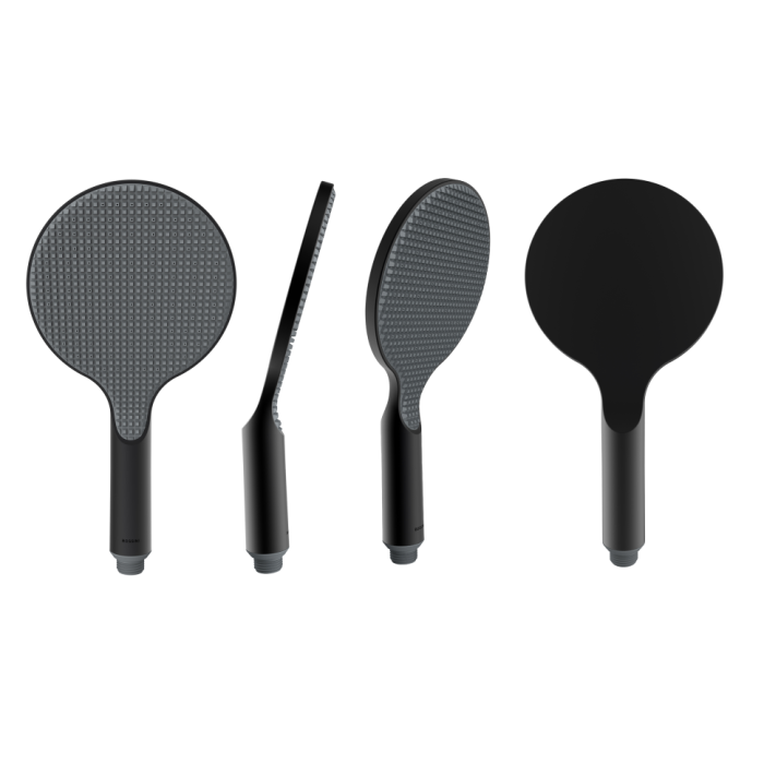 Bossini душевая колонна с однорычажным смесителем, верхним душем, ручным душем, держателем и шлангом, apice, черный арт. l10506.073