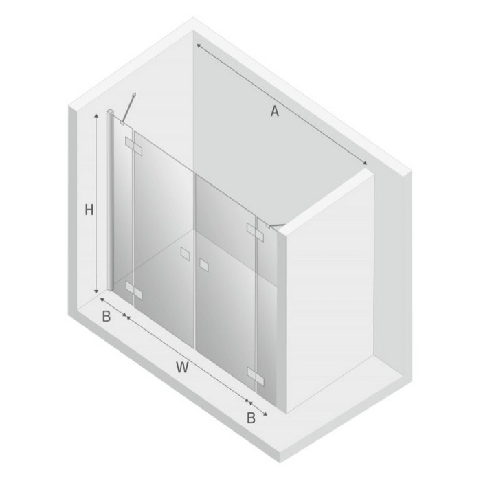 Дверь в нишу 240x200, New trendy Reflexa chrome, хром арт. EXK-5075