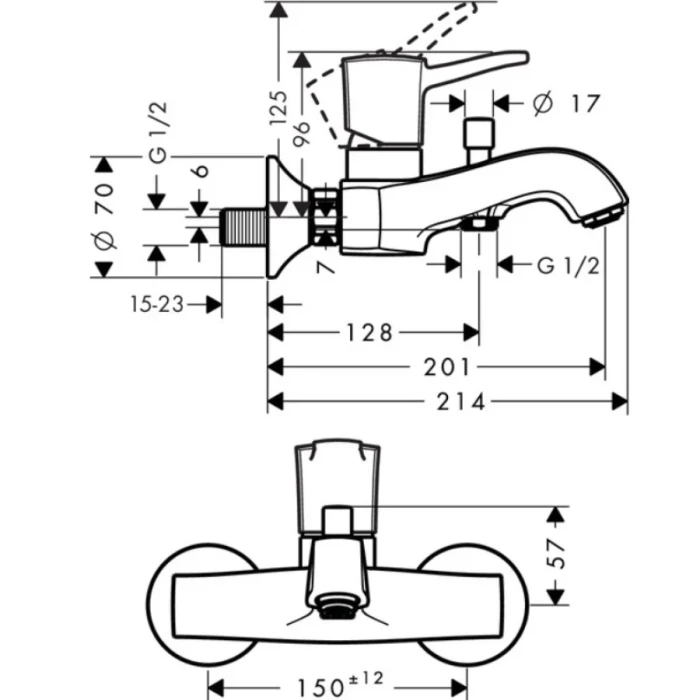 Hansgrohe смеситель для ванны, Metropol Classic, арт. 31340090