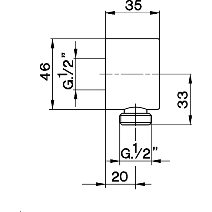 Cisal вывод из стены для душевого шланга ds01730021 shower, цвет: хром