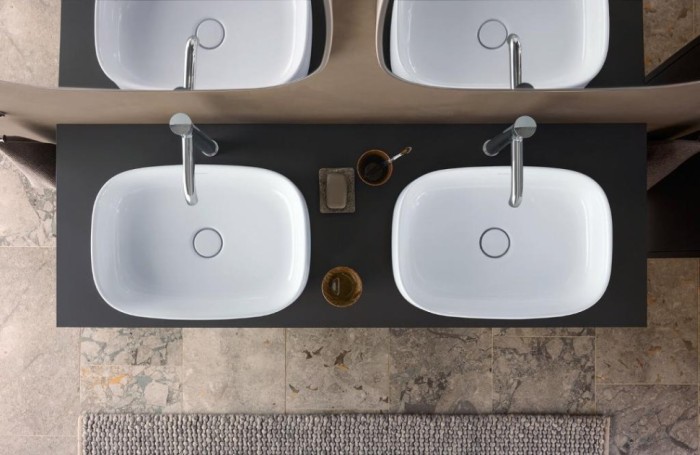 Duravit тумба подвесная под две раковины 550 мм х 1600 мм х 442 мм, zencha, ze4825b64830000 цвет: белое стекло/cеро-коричневый суперматовый