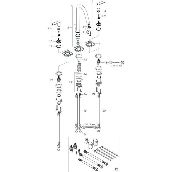 AXOR смеситель для раковины, Citterio M, шлифованная медь арт. 34133950