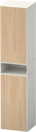 Duravit шкаф-пенал высокий 2 дверцы 360 мм х 400 мм х 1900 мм, zencha, ze1353l30840000 цвет: натуральный дуб/белый суперматовый