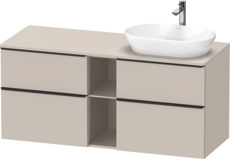 Duravit тумба подвесная под раковину справа 1400 мм х 550 мм, d-neo, de4970r9191 цвет: серо-коричневый матовый