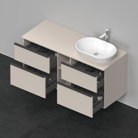 Duravit тумба подвесная под раковину справа 1400 мм х 550 мм, d-neo, de4970r9191 цвет: серо-коричневый матовый