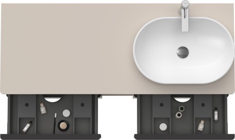 Duravit тумба подвесная под раковину справа 1400 мм х 550 мм, d-neo, de4970r9191 цвет: серо-коричневый матовый