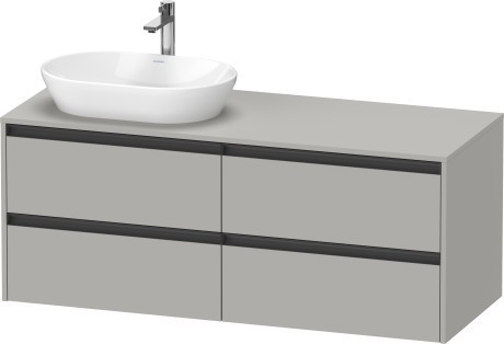 Duravit тумба подвесная под раковину слева 550 мм х 1400 мм х 568 мм, ketho.2, k24898l07070000 цвет: бетонно-серый матовый