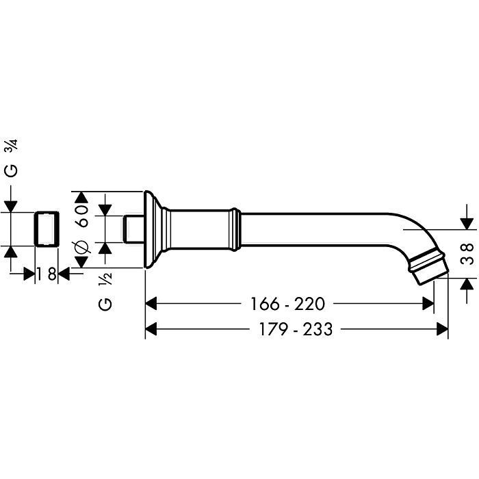 AXOR излив для ванной, Montreux, красное золото арт. 16541300