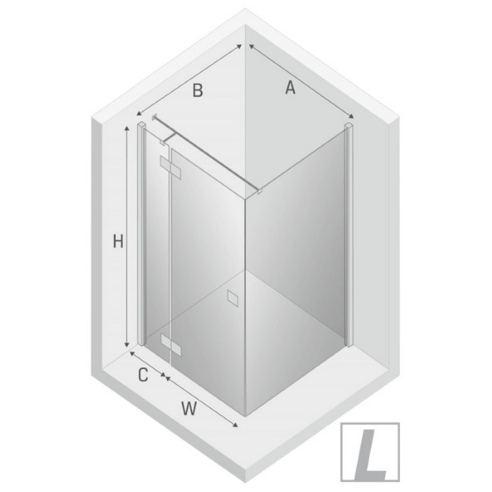 Душевое ограждение l 80x90x200, New trendy Reflexa chrome, хром арт. EXK-5106