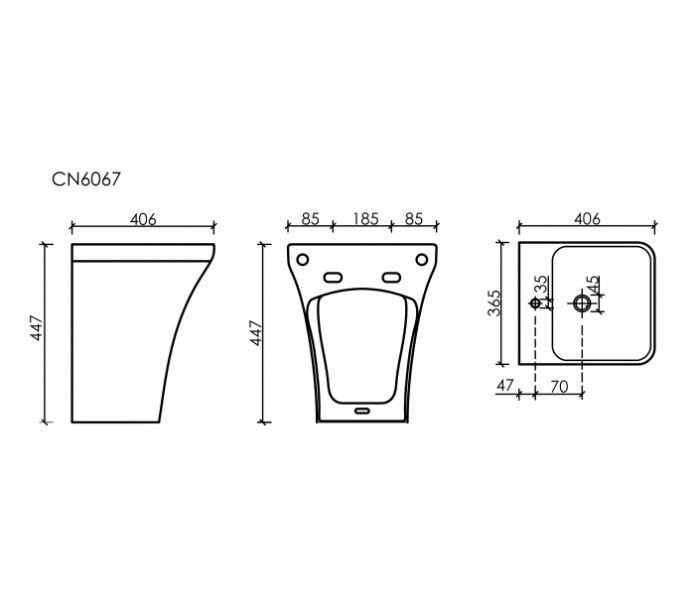 Ceramicanova раковина моноблок dion, cn6067mb цвет: чёрный