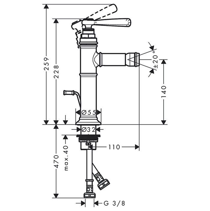 AXOR смеситель для биде, Montreux, золото арт. 16526990