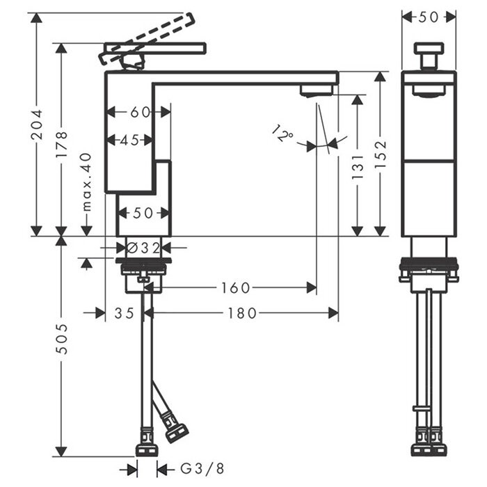AXOR смеситель для раковины, Edge, золото арт. 46011990