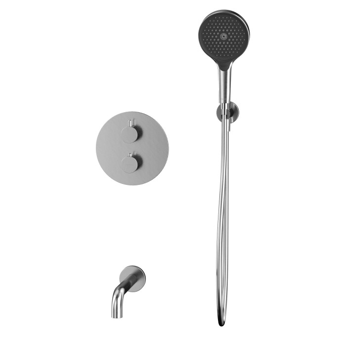 Термостатическая душевая система скрытого монтажа, Whitecross Y brushed nickel, брашированный никель арт. YSET10TOPNIB